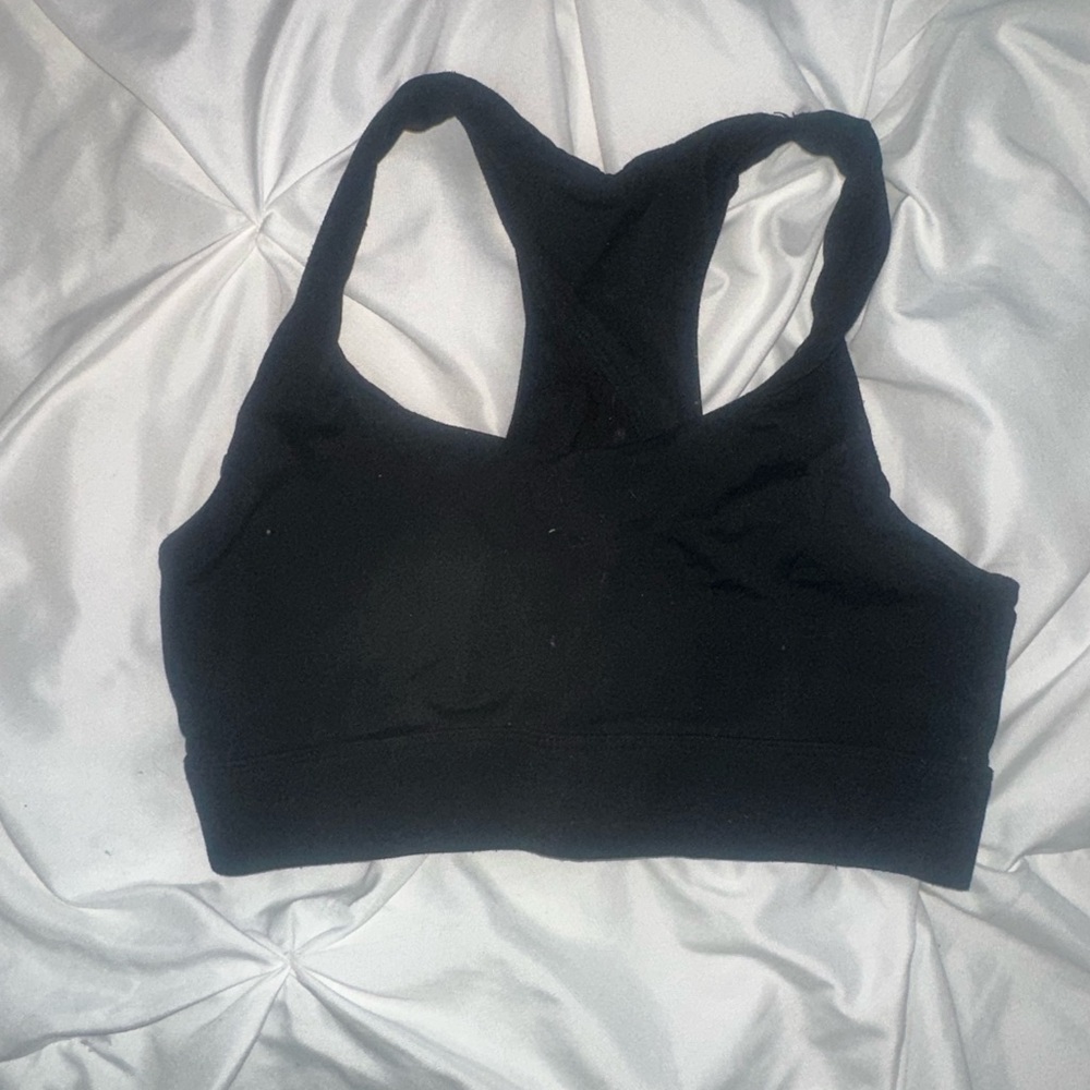 Barbell Black Racerback Sports Bra